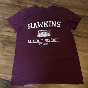 Burgundy Stranger Things Hawkins T-Shirt